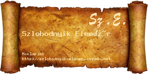 Szlobodnyik Elemér névjegykártya