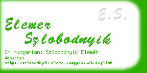 elemer szlobodnyik business card