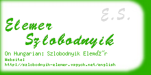 elemer szlobodnyik business card